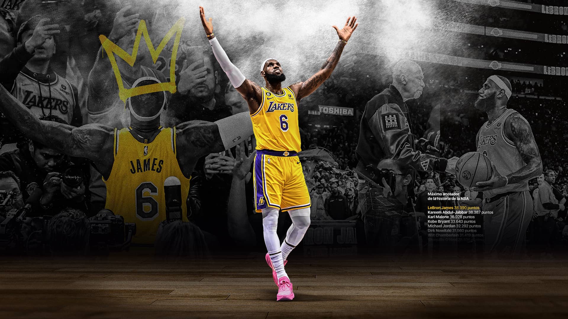 Wallpaper LeBron James Los Angeles Lakers Récord de anotación NBA máximo anotador de la historia