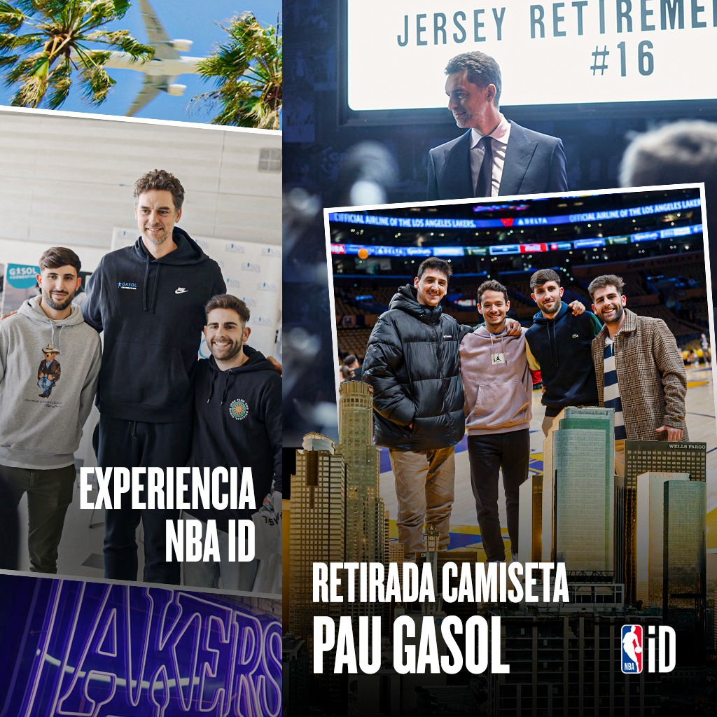 Experiencia NBA ID con los ganadores en la retirada de la camiseta de Pau Gasol